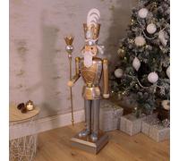 Marco Paul 120cm Gold Nutcracker Soldier Statue with LED Lights - Battery Operated Marco Paul Gold
