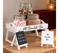 Marco Paul Glass and Wooden Hot Chocolate Station with Stand 3 Pack