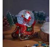 Marco Paul 13cm Christmas Santa LED Snow Globe Battery Powered Glitter Shaker with Colour Changing LEDs Small Festive Ornament Xmas Tabletop Decoration and Gift Idea for Home