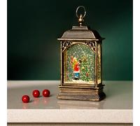 Marco Paul 13cm LED Christmas Tree Snow Globe Decoration Battery Operated Glitter Shaker Light Up Indoor Lantern Ornament Festive Holiday Home Décor Display