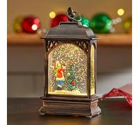 Marco Paul 13cm LED Christmas Tree Snow Globe Decoration Battery Operated Glitter Shaker Light Up Indoor Lantern Ornament Festive Holiday Home Décor Display