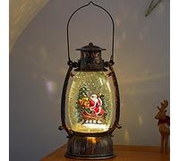 Marco Paul 13cm LED Santa Claus Snow Globe Christmas Decoration Battery Operated Glitter Shaker Light Up Father Christmas Indoor Xmas Ornament Festive Holiday Home Décor Display