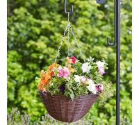 Marco Paul 14" Garden Hanging Flower Basket Outdoor Plant Pot in Brown Marco Paul Brown