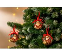 Marco Paul 14Pc Traditional Santa Hanging Christmas Bauble Set