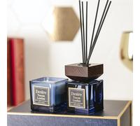 Marco Paul 150ml Tuscan Leather Candle & Reed Diffuser Gift Set - Luxury Aroma Air Diffuser with Scented Candle Jar - Essential Oil Air Freshener Home Fragrance for Him, Gift for Her