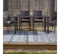 Marco Paul 150x210 cm Large Al Fresco Rugs Mats Indoor Outdoor Patterned in Grey | Size: 150 cm x 210 cm Marco Paul Grey 150 cm x 210 cm