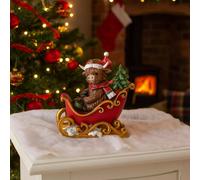 Marco Paul 15cm Highland Cow On Sleigh in Red | Size: 15 cm Marco Paul Red 15 cm