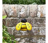 Marco Paul 15cm Yellow Metal Bumblebee Wall Art for Garden in Bright Yellow Marco Paul Bright Yellow