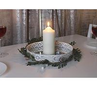 Marco Paul Large Ivory Traditional Church Pillar Candle Long Burn Time Candles Warm Lighting Long Lasting 100 Hours Burn Time Wedding Decor Accessories Home Gifts Large 16cm Candlestick