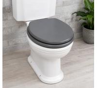 Marco Paul 18" Standard Grey Wooden Toilet Seat MDF Universal with Hinges