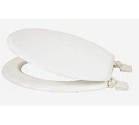 Marco Paul 18" Standard Traditional White Wooden MDF Toilet Seat Universal Adjustable to Fit Most Toilets Oval Seat with Hinges & Parts Bathroom En-Suite Office Home Indoor (17" White Toilet Seat)