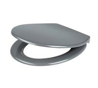 Marco Paul 18" Standard Toilet Seat Universal Adjustable to Fit Most Toilets Oval Seat with Hinges & Parts Bathroom Wooden MDF Family Toilet Seat Grey