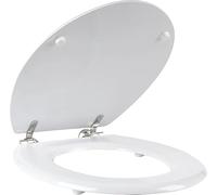 Marco Paul 18" Universal Fit Durable Quick Release Wooden Toilet Seat Easy Wipeable Ideal Standard Oval White Toilet Seat Easy Clean & Wipeable Solid MDF with Strong Hinges