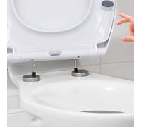 Marco Paul 18" White Toilet Seat Soft Close Quick Release Toilet Seat Oval Shaped Universal Fit Strong Wooden Soft Close Toilet Seats with Chrome Hinges Replacement Loo Seats for Home Office