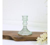 Marco Paul 1pc Green Glass Candle Holders Taper Candlestick in Light Green Marco Paul Light Green