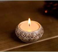 Marco Paul 1pc Tealight Candle Holder Ceramic Cream Decorative Home Decor Bohemian Small in Off-White Marco Paul Off-White