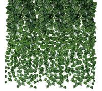 Marco Paul 2.1m Artificial Ivy Vines Garland Large Hanging Fake Vines Realistic Green Leaves Fake Plants Hanging Vines for Wedding Home Decoration Garden Wall Room Decor
