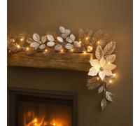 Marco Paul 2.5m Luxury LED Cool & Warm White Flower Garland in Gold | Size: 270 cm x 35 cm Marco Paul Gold 270 cm x 35 cm
