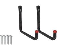Marco Paul 2-Pack Heavy Duty Utility Hooks | Maximum Strength Self-Adhesive & Screw-in Mounting for Garage, Shed & Workshop | Versatile Hangers for Ladder Storage, Tool Holders, and Broom Organizer