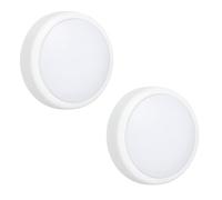 Marco Paul 2 Pack LED Battery Operated Push Lights - Twin Set for Cupboards, Wardrobes, Stairs and Dark Corners - Cordless Stick On Press Switch Lamps, Easy Installation, Portable Indoor Lighting