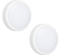 Marco Paul 2 Pack LED Push Lights - Cordless Stick-On Cupboard & Wardrobe Light - Push Button LED Cabinet Light for Shelves, Under Cabinets, Stairs, Lofts & Dark Corners - Battery Operated Wall Lights