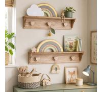 Marco Paul 2 Pack of Baby Rainbow Shelf With Hooks | Size: 40 cm x 30 cm Marco Paul Multicolor 40 cm x 30 cm