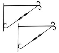 Marco Paul 2 Pack12 Inch Hanging Basket Bracket for Garden Flowers in Black | Size: 2 Pack Marco Paul Black 2 Pack