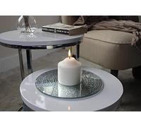 Marco Paul 20cm Silver Mirrored Candle Plate Decorative Mirrored Coasters Home Decor Decorative Home Accessories Candle Holders Coffee Table Decor Mirror Tray Home Accessories Living Room