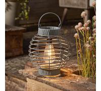 Marco Paul 23cm Grey Rattan Round Solar Powered Lantern Marco Paul Grey