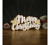 Marco Paul White Glitter Wooden Merry Christmas Sign Plaque 3d Letter Block Christmas Home Ornament Decoration Large 23cm Free Standing Welcome Sign Table Centrepiece Xmas Window Fireplace Decoration