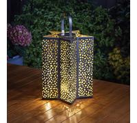 Marco Paul 24cm Silver Metal Star Shaped Solar Garden Lantern Marco Paul Silver