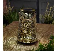 Marco Paul 24cm Solar LED Garden Lantern in Light Brown Marco Paul Light Brown
