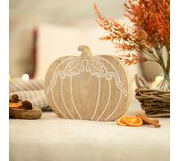 Marco Paul 25cm Wooden Pumpkin Home Décor Free-Standing Autumn Decoration in Beige Marco Paul Beige