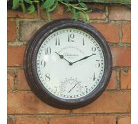 Marco Paul 26cm Brown Traditional Clock Indoor & Outdoor use Marco Paul Brown