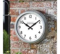 Marco Paul 26cm Traditional Silver Clock Indoor & Outdoor Marco Paul Silver