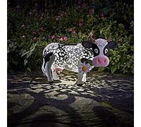 Marco Paul 26cm White Metal Solar Silhouette Cow Ornament Marco Paul White
