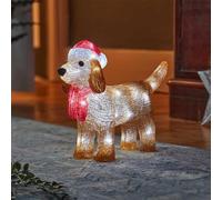 Marco Paul 28cm LED Dachshund Dog Christmas Decoration Battery Operated Light Up Sausage Dog Ornament with Auto Timer Outdoor Christmas Lights for Garden Indoor Xmas Pre-Lit Statue for Home