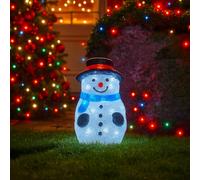 Marco Paul 28cm Light Up Snowman Decoration Battery Operated Frosty Figure with Auto Timer Large Indoor and Outdoor Christmas Ornament Festive Xmas Seasonal Home Décor