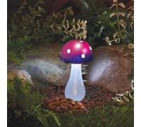 Marco Paul 28cm Purple Resin Mushroom Solar Powered Garden Ornament Marco Paul Purple
