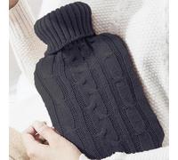 Marco Paul 2L Hot Water Bottle with Pockets & Charcoal Knit Cover in Dark Grey Marco Paul Dark Grey