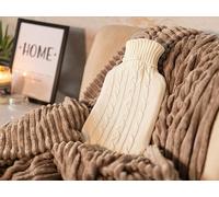 Marco Paul 2L Hot Water Bottle with Pockets & Knit Cover in Cream Marco Paul Cream