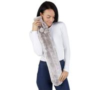Marco Paul 2L Long Hot Water Bottle with Grey Fluffy Plush Cover Marco Paul Grey