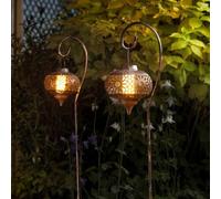 Marco Paul 2Pc Flaming Lantern Solar Led Stake Lights
