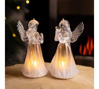 Marco Paul 2pc Set Light Up Angel Ornaments in Clear | Size: 500g Marco Paul Clear 500g
