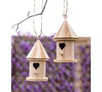 Marco Paul 2Pc Wooden Bird Nest Hanging Feeding Station