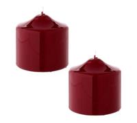 Marco Paul 2Pcs Metallic Red Pillar Candles Burning of 30hrs Non Toxic Unscented Small Church Candle for Wedding Party Christmas Decoration Gifts for Women Decorative Candles Set Home Decoration