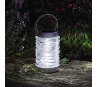 Marco Paul 3 Pack of Silver Stainless Steel Wave Effect Solar Powered Lantern 20cm Marco Paul Silver