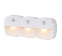Marco Paul 3 Pack Wireless LED Night Lights - Triple Set of Motion Sensor Lights 50 Lumens Each, Battery Powered ABS with Auto On/Off - Stick-On or Hang for Wardrobes, Staircases and Cupboards