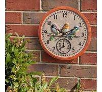Marco Paul 30Cm Bird Design Garden Clock And Thermometer