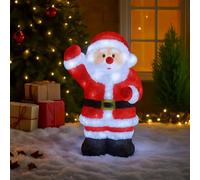 Marco Paul 30cm Light Up Santa Decoration Battery Operated Father Christmas Figure with Auto Timer Large Indoor and Outdoor Christmas Ornament Festive Xmas Seasonal Home Décor